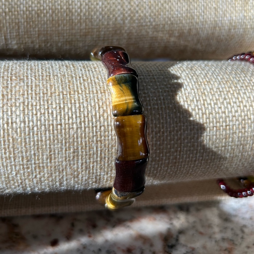 Bamboo og, red & blue tigers eye 🐅